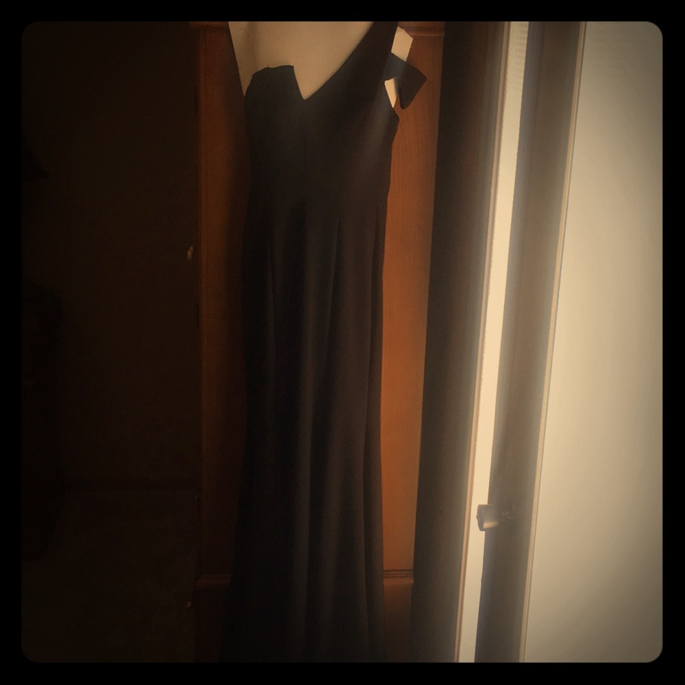 Betsy & Adam Long One Cold Shoulder Dress